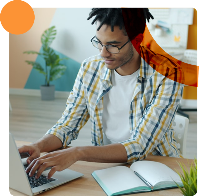 Author working on manuscript